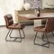 Set of 2/4 Mid-Century Modern Leatherette Solid Back Dining Chair with V-shaped Solidwood Legs